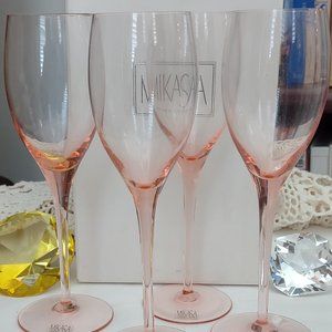 Vintage – Elite Pink by Mikasa Crystal Wine Glasses -4 Pcs.
